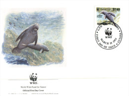 (PH 751) WWF Set Of 4 Covers - 1993 - Guyana Manate - FDC