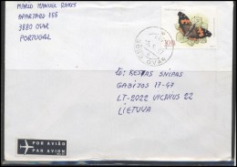 PORTUGAL Postal History Brief Envelope Air Mail PT 003 Butterfly Insects - Covers & Documents