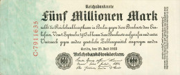 Deutschland, Germany - 5 Mio. Mark, Reichsbanknote, Ro. 94 ,  ( Serie C ) XF ( II ), 1923 ! - 5 Mio. Mark