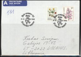 NORWAY Postal History Brief Envelope Air Mail NO 006 Christmas Flora Plants Flowers - Brieven En Documenten