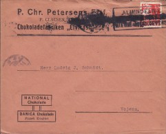 Denmark P. CHR. PEERSENS Eftf. Chokoladefabriken "Elvirasminde" AARHUS 1927 Cover Brief VOJENS Danica Chokolade (2 Scans - Lettres & Documents