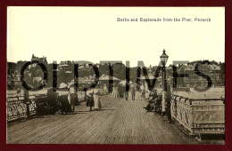 WALES - PENARTH - BATHS AND ESPLANADE FROM THE PIER - 1910 REAL PHOTO PC - Glamorgan