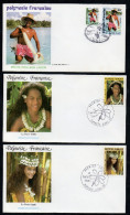 Polynésie Française N°371 - 373 - 426 Et 427   Le Tiaré Tahiti Et Pêche, Couleur Lagon - FDC