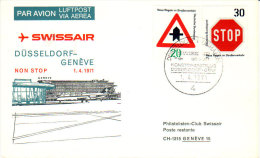 Dusseldorf Genève 1971 - Swissair Erstflug First Flight 1er Vol - Eerste Vluchten