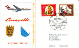 Stuutgart Zurich Caravelle 1967 - Swissair Erstflug First Flight 1er Vol - Eerste Vluchten