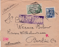 01872 Carta De Valencia A Berlin Correo Aereo- Censura Militar - Nationalistische Zensur