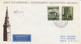 Berlin Moskau Moscou - Finnair 1956 - Erstflug 1er Vol - Inaugural Flight - - Franking Machines (EMA)