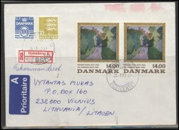 DENMARK Postal History Brief Envelope Air Mail DK 015 Art Painting - Briefe U. Dokumente