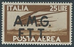 1947 TRIESTE A POSTA AEREA DEMOCRATICA 25 LIRE MH * - ED239-2 - Airmail