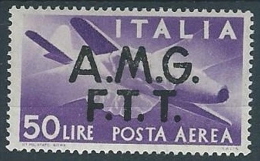 1947 TRIESTE A POSTA AEREA DEMOCRATICA 50 LIRE MH * - ED237 - Airmail