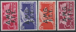 1947-48 TRIESTE A ESPRESSO DEMOCRATICA 4 VALORI MH * - ED262-2 - Express Mail