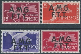 1947-48 TRIESTE A ESPRESSO DEMOCRATICA 4 VALORI MH * - ED264 - Exprespost