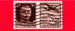 ITALIA - REGNO - Usato - 1942 - Propaganda Di Guerra - 30 C. • Tutto E Tutti Per La Vittoria • Bruno - Kriegspropaganda