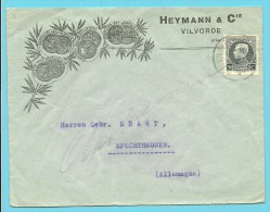 211  Op Brief Met Stempel VILVOORDE Met Geillustreerde Hoofding HEYMANN / VILVORDE - 1921-1925 Small Montenez