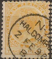 NZ 1882 3d QV P12x11.5 SG 198 U #BE214 - Used Stamps