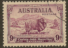 AUSTRALIA 1934 9d Marino Ram SG 152 U #BH315 - Oblitérés