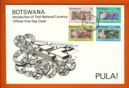 BOTSWANA 1976,  Mint FDC, First Currency., MI 151-154, F3139 - 1885-1964 Bechuanaland Protettorato