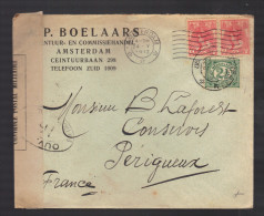 PAYS-BAS 1914/1918 Usages Courants Obl. S/enveloppe Censure Militaire Française - Briefe U. Dokumente