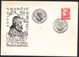 Yugoslavia 1954, Illustrated Cover "Antun Vrancic", W./ Special Postmark "Zagreb" Ref.bbzg - Lettres & Documents