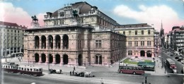 WIEN - LE GRAND OPERA AVEC LA CATHEDRALE ST-ETIENNE - SUPERBE CARTE PHOTO-SEMI-MODERNE,EN COULEUR, TRES ANIMEE -  TOP !! - Churches