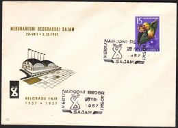 Yugoslavia 1957, Illustrated Cover "International Fair In Beograd 1957"  W./ Special Postmark Beograd, Ref.bbzg - Lettres & Documents