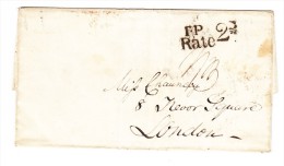 Lot 2 Vorphila Briefe Nach London 1830 + 1839 Mit Stempel "FP Rate 2" - 4 Scanns - ...-1840 Vorläufer