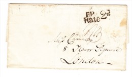 Lot 2 Vorphila Briefe Nach London 1830 + 1839 Mit Stempel "FP Rate 2" - 4 Scanns - ...-1840 Préphilatélie