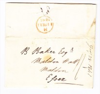 Vorphila Brief 1841 Ab H.M.S. Ganges In Malta Nach Maldon Essex GB - ...-1840 Voorlopers