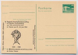 DDR P84-19a-85 C120-a Postkarte Zudruck HECHTBRUNNEN TETEROW 1985 - Cartes Postales Privées - Neuves