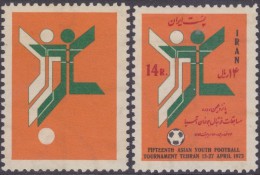 Iran 1973 Y&T 1470 Neuf. Absence D'impressions Rouge Et Noire. 15ième Tournoi Asiatique De Football - Coupe D'Asie Des Nations (AFC)
