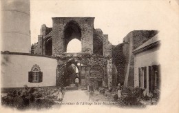 PLOUGONVELIN ENTREE DES RUINES DE L'ABBAYE SAINT-MATHIEU ANIMEE CARTE PRECURSEUR - Plougonvelin