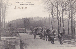 PRESLES (95) - Attelage De Chevaux Sur La Route Nationale - Presles