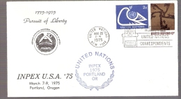 United Nations - INPEX 1975 Portland, Oregon - Postmarked Honoring United Nations Correspondents - Lettres & Documents