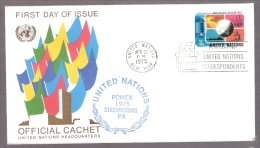 United Nations - POMEX 1975 Stroudsburg, Pennsylvania - Postmarked Honoring United Nations Correspondents - Lettres & Documents