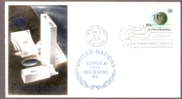 United Nations - SEAPEX XI 1974 - New Beadford, Massachusetts- Postmarked The Universal Declaration Of Human Rights - Lettres & Documents