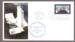 United Nations - SEAPEX XI 1974 - New Beadford, Massachusetts- Postmarked The Universal Declaration Of Human Rights - Cartas & Documentos