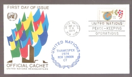 United Nations - THAMESPEX 1974 - New London, Connecticut- Postmarked United Nations Peace-Keeping Operations - Lettres & Documents