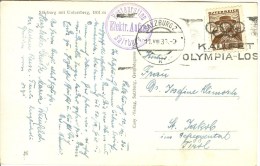 AUSTRIA Postcard With Cancel SALZBURG 2 KAUFET OLYMPIA-LOSE - Zomer 1936: Berlijn