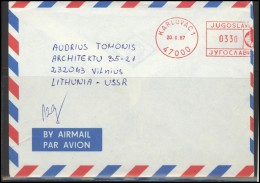 YUGOSLAVIA Brief Postal History Envelope Air Mail YU 010 Meter Mark Franking Machine - Covers & Documents
