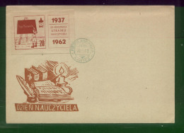 POLAND 1962 SCARCE SCOUTS MAIL COVER RAWICZ 25 YEARS TEACHERS STRIKE TEACHERS DAY WITH INSERT CINDERELLA SCOUTS SCOUTING - Lettres & Documents