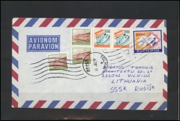 YUGOSLAVIA Brief Postal History Envelope Air Mail YU 041 Trains Communication Telephone Satellite - Covers & Documents