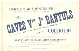 - BUVARD / BLOTTER /  Caves  Veuve  Jh Banyuls - Collioures - VIN Et Alcool - V