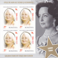 ROMANIA, 2014, GOLDEN STARS, Actor, Cinema, Famous People, Theater, Zodiac, 12 Sheets, 4 St/sheet, MNH - Ungebraucht