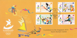 Singapore 2009. Countdown To 2010 Youth Olympics . FDC Olympic Games - Estate 2014 : Singapore (Giochi Olimpici Giovanili)