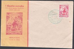 Yugoslavia 1952, Illustrated Cover "1st Philatelic Exibition"  W./ Special Postmark "Novi Sad",ref.bbzg - Lettres & Documents