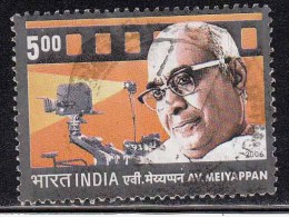 India Used 2006, AV Meiyappan, AVM Film Maker & Director, Cinema, Camera, Film Roll, - Oblitérés