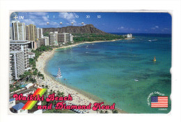 HAWAII WAIKIKI BEACH SUNSET TELECARTE JAPON - Hawaii