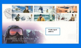 GB 2003-0005, Extreme Endeavours (British Explorers) FDC, Plymouth SHS - 2001-2010 Dezimalausgaben