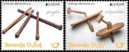 New Neu Slovenia Slovenie Slowenien 2014 Europa CEPT: National Music Instruments - Rattle (Klepetalo), Haloze Flute MNH - 2014