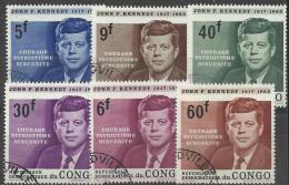 CONGO - 1964 President J. F. Kennedy. Scott 514-519. Used - Afgestempeld